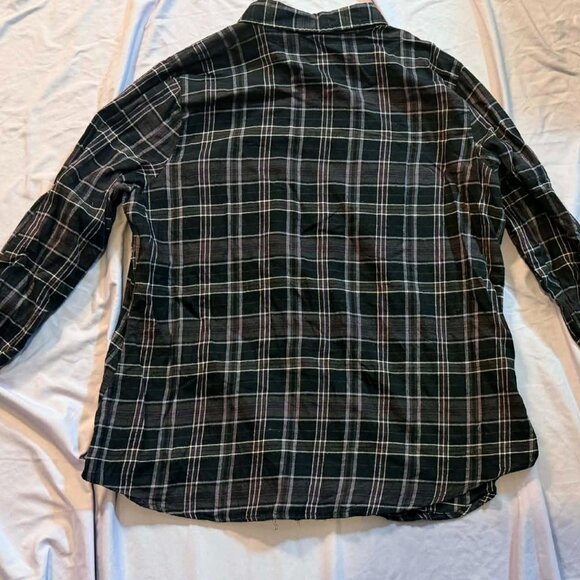 Maurices Black Plaid Long Sleeve Flannel Snap Button Shirt w/ Pockets, XL - Picture 6 of 13